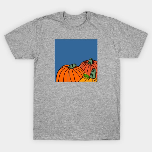 Frog on a Pumpkin T-Shirt by ellenhenryart